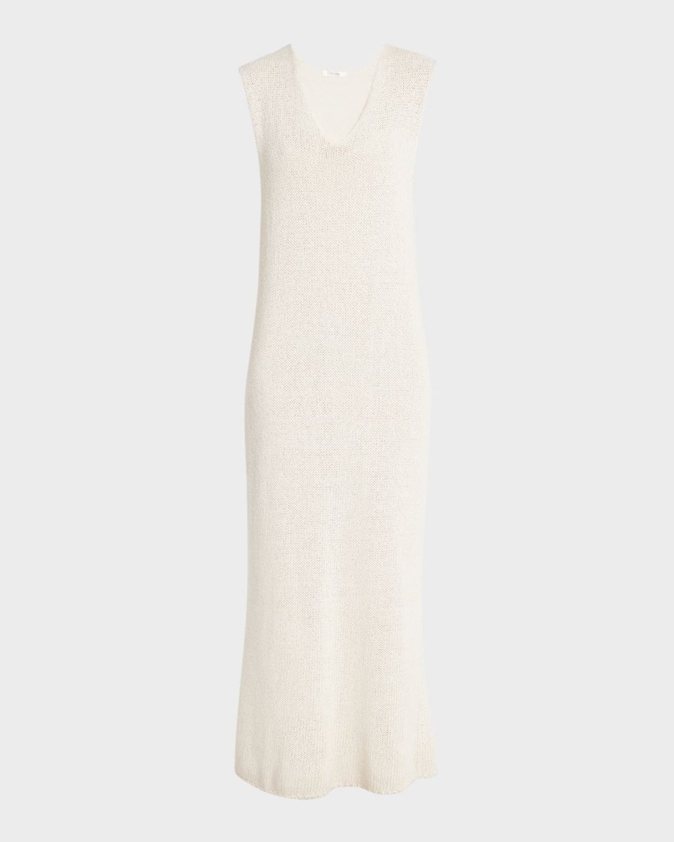 Folosa Open-Knit Maxi Silk Dress