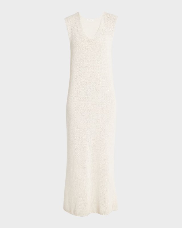 Folosa Open-Knit Maxi Silk Dress