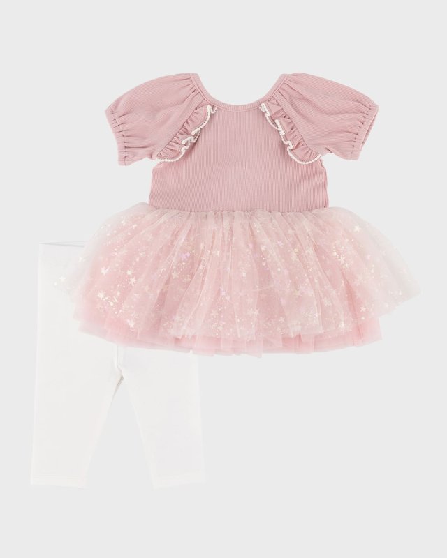 Girl's Tutu Top and Leggings Set, Size 3M-24M