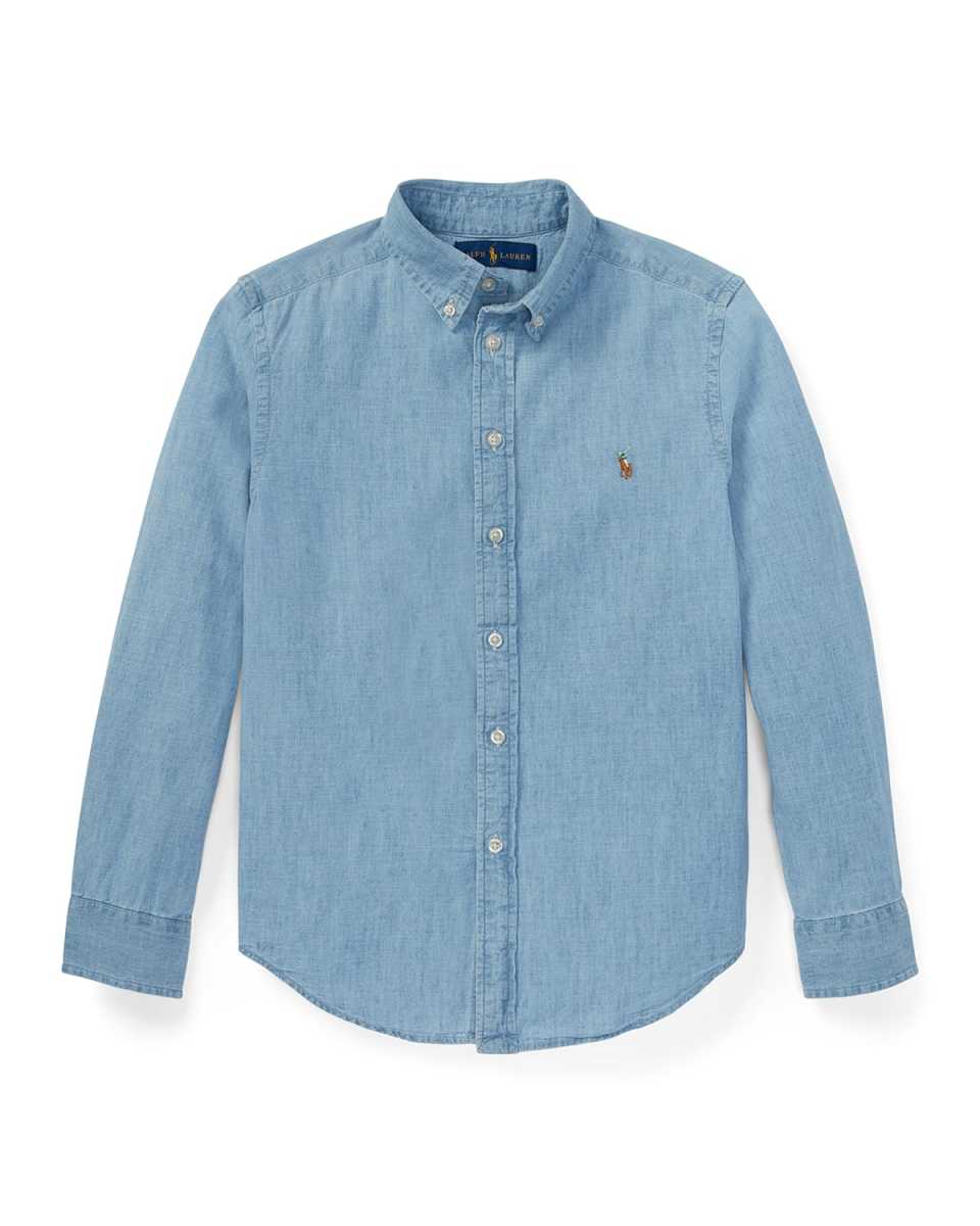 Boy's Woven Chambray Shirt, Size S-X