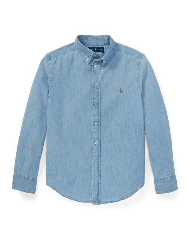 Boy's Woven Chambray Shirt, Size S-X