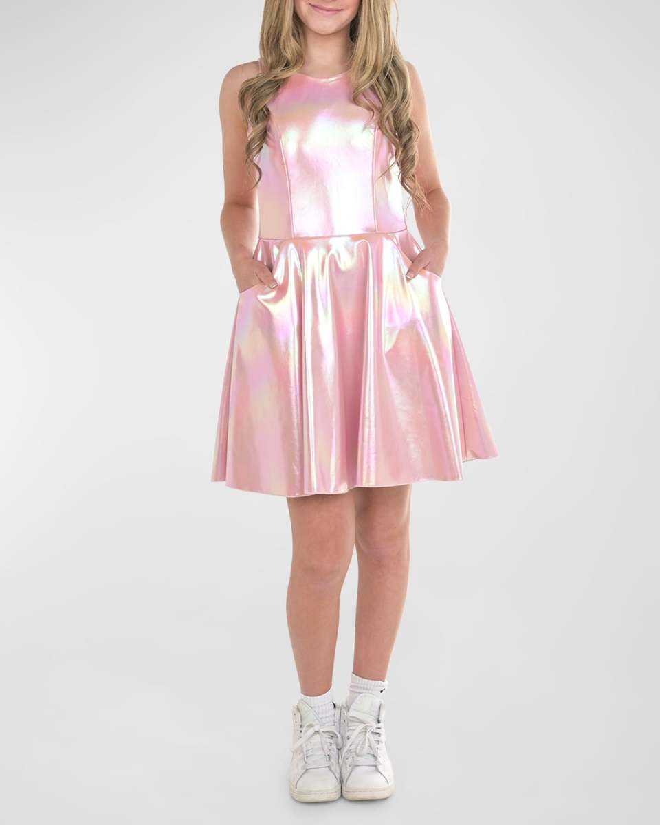 Girl's Iridescent Dress W/ Pockets, Size 4-6