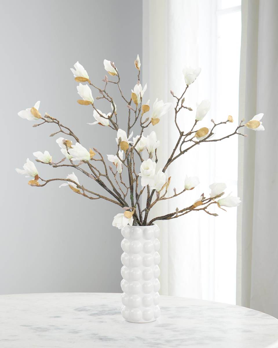 Artisan Magnolia 33" Faux Floral Arrangement in Glass Vase