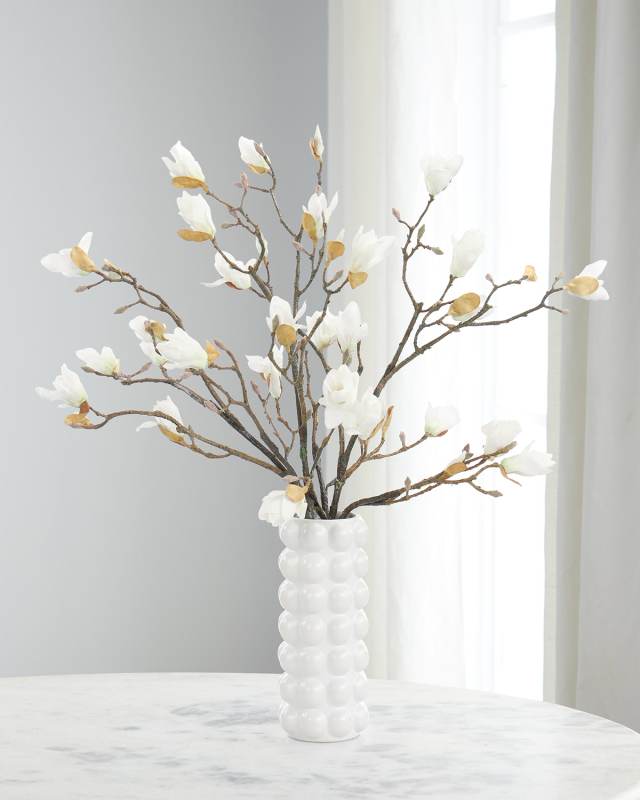 Artisan Magnolia 33" Faux Floral Arrangement in Glass Vase