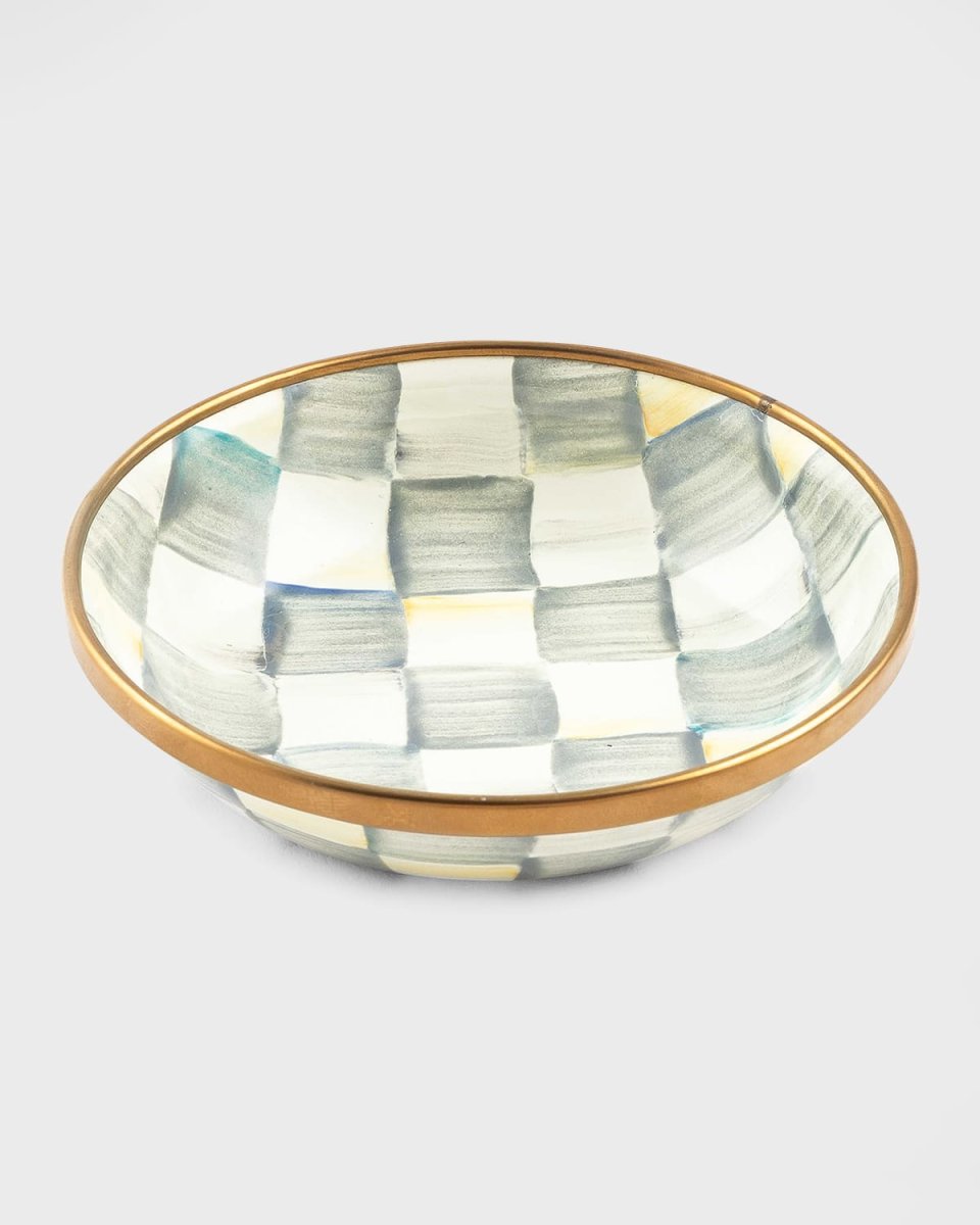 Sterling Check Enamel Dipping Bowl