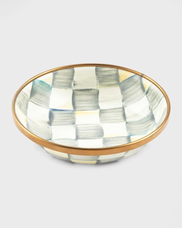Sterling Check Enamel Dipping Bowl