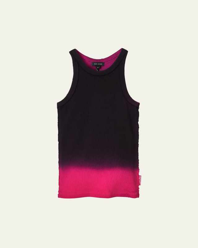 Grunge Spray Print Rib Tank Top