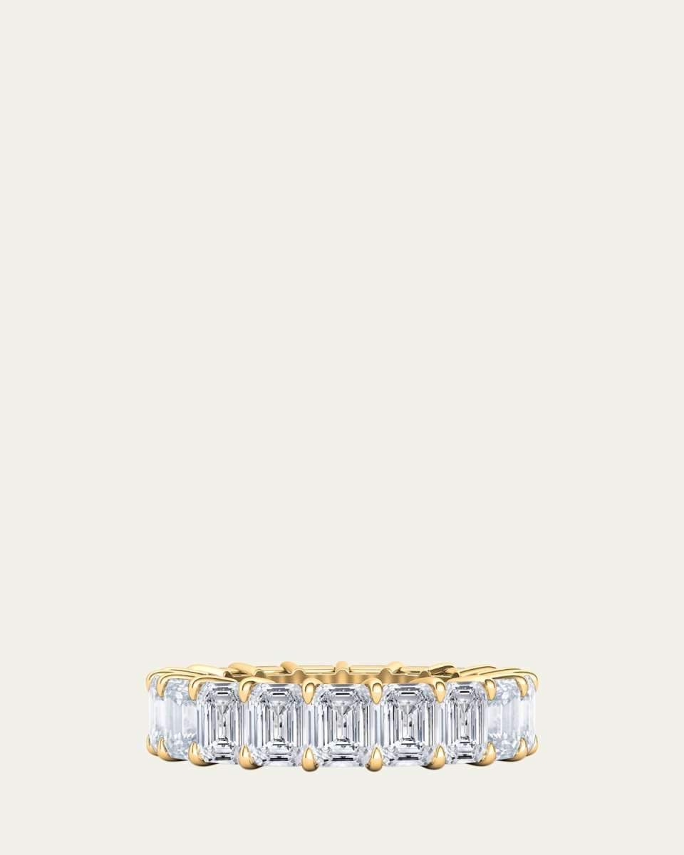 18K Emerald Cut Lab Grown Diamond Eternity Band, 6.6tcw