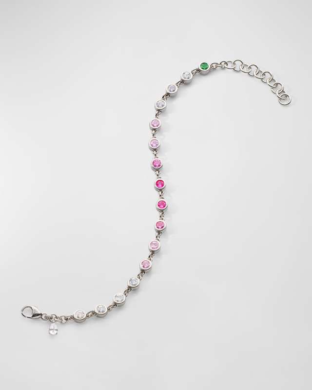 Sterling Silver Ombre Sapphire Tennis Bracelet