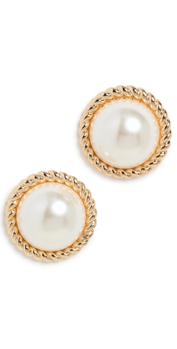SHASHI Pearl Cluster Studs Gold/Pearl