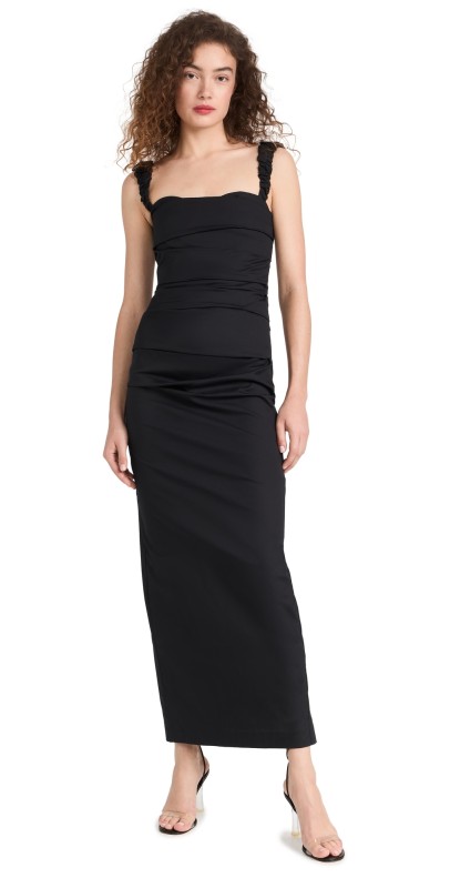 SIR. Azul Balconette Gown Black