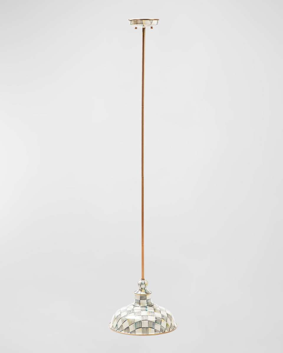 Sterling Check Enamelware Pendant Lamp