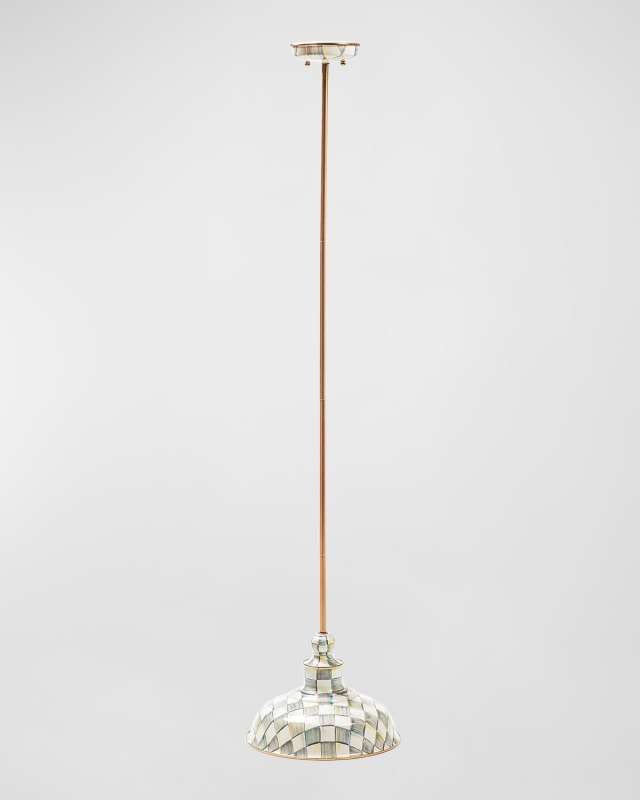 Sterling Check Enamelware Pendant Lamp