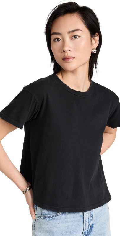 MADEWORN ROCK Solid Crop Tee Coal