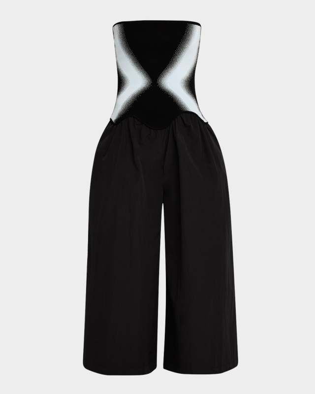 Elsa Strapless Mixed Media Jumpsuit