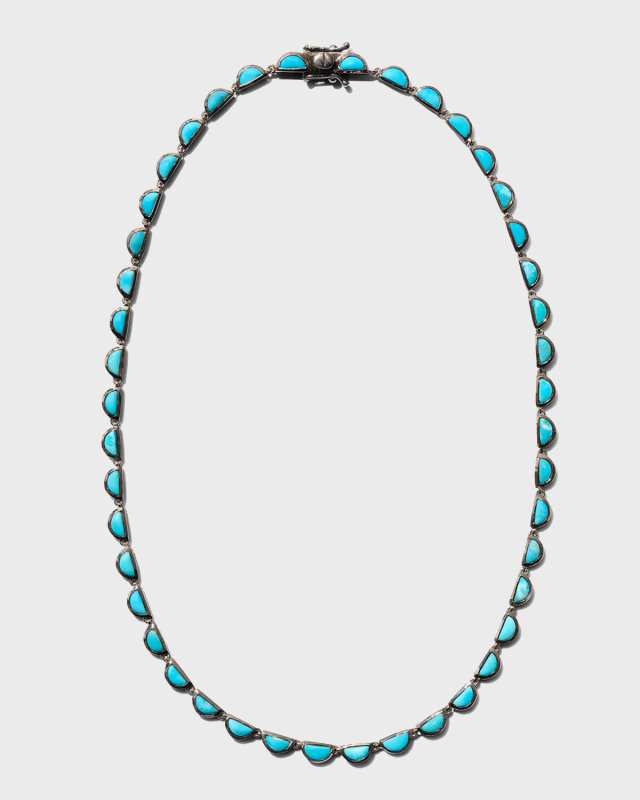 Small Scallop Riviere Necklace in Turquoise