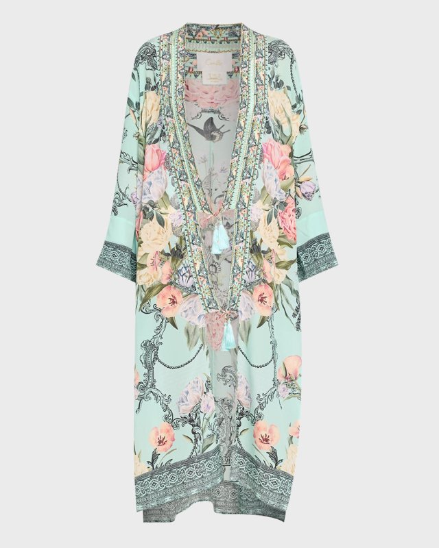Petal Promise Land Long Kimono with Neckbands