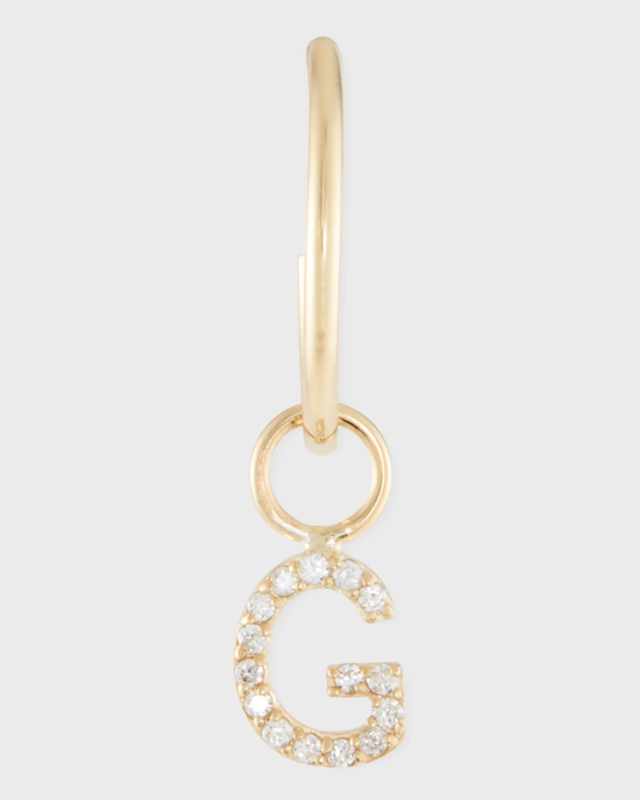 Mini Amelia 14K Gold Diamond Initial Drop Earring (Single)
