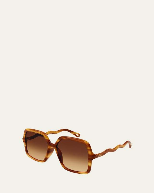 Wavy Rectangle Acetate Sunglasses