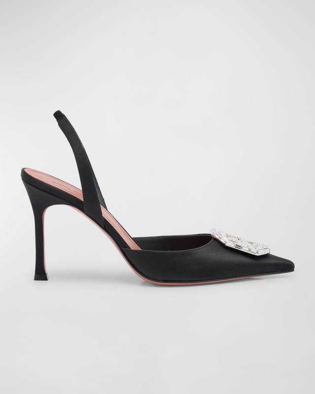 Camelia Silk Crystal Halter Pumps