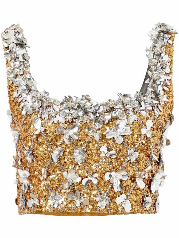 Carolina Herrera Embroidered sequinned top