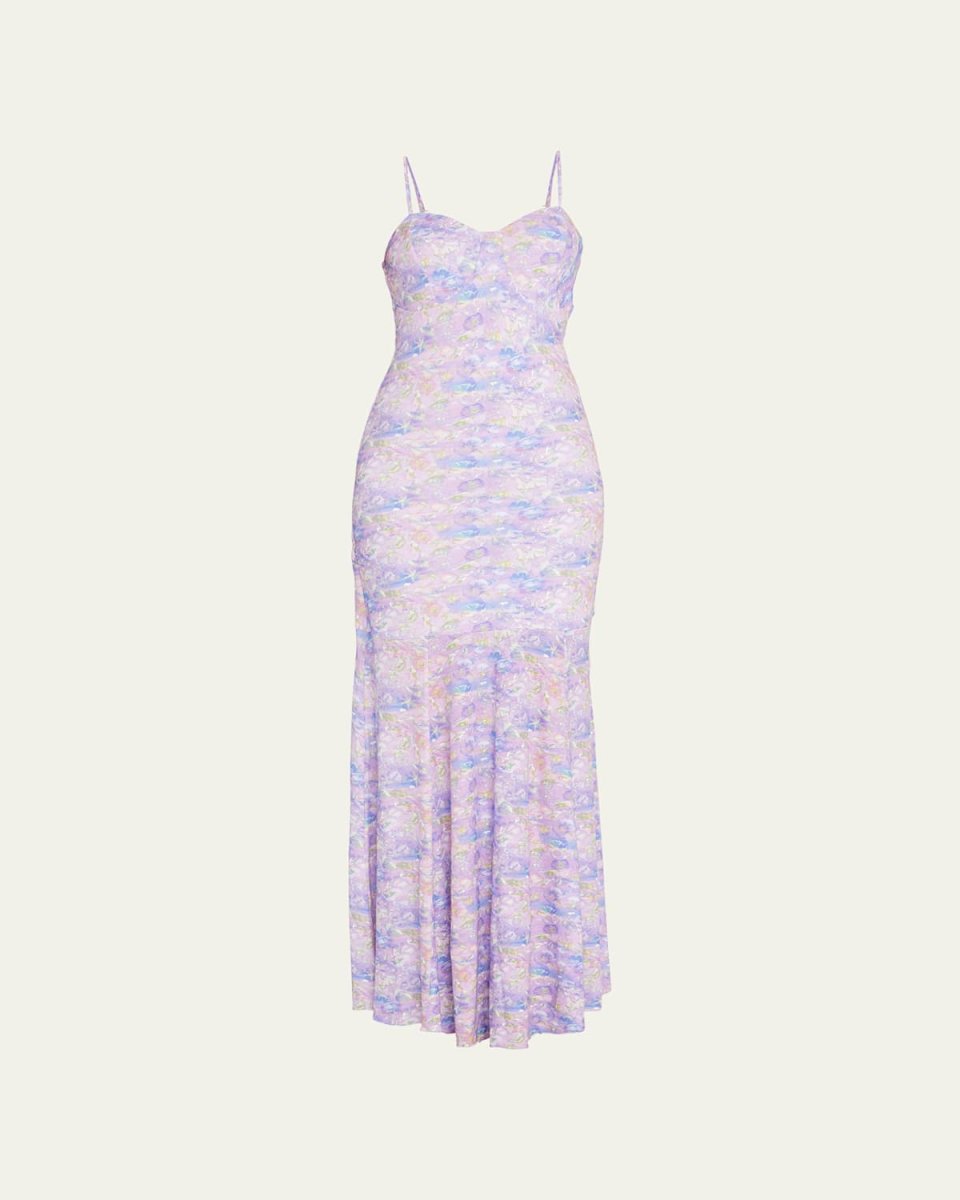 Zaya Floral Fit-&-Flare Maxi Dress