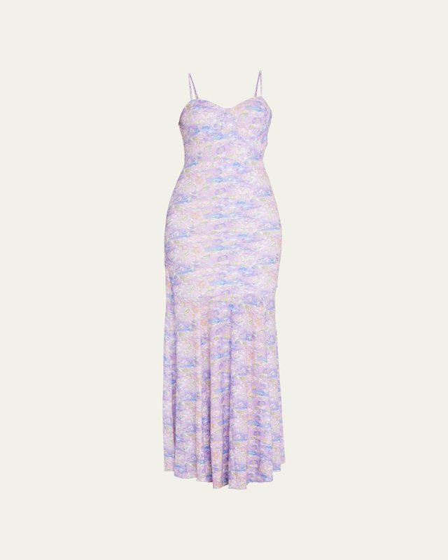 Zaya Floral Fit-&-Flare Maxi Dress