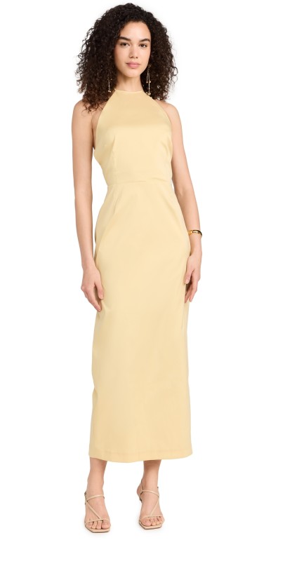 Bernadette Delilah Midi Dress Soft Yellow