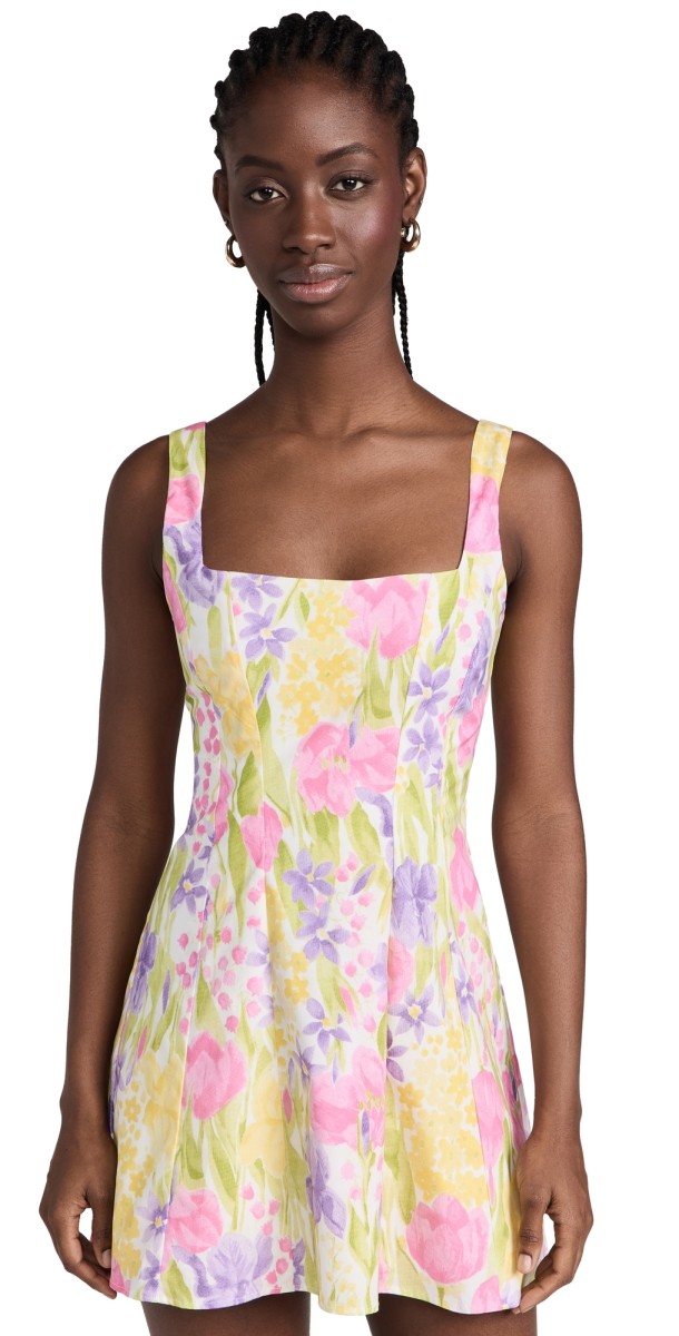 Show Me Your Mumu Prim Mini Dress blooming tulips