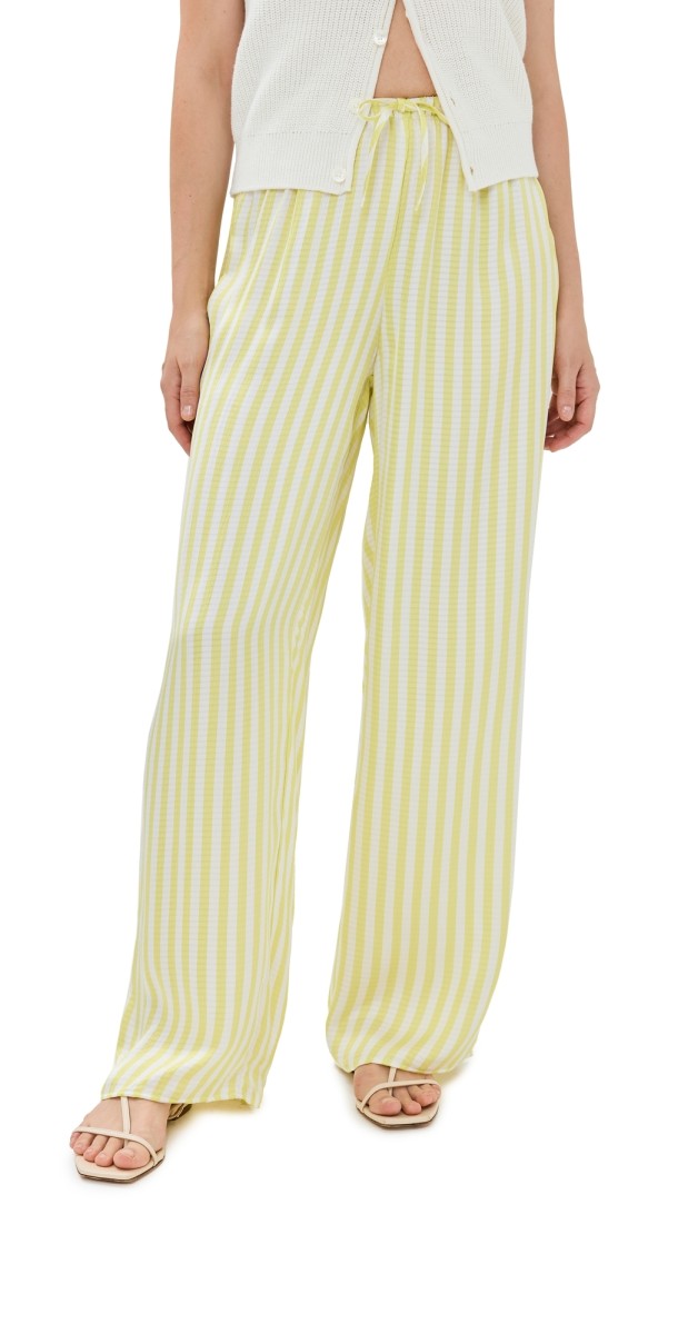American Vintage Shanning Trousers Rayures Jaunes Fluo