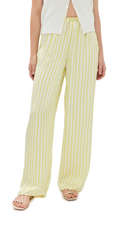 American Vintage Shanning Trousers Rayures Jaunes Fluo