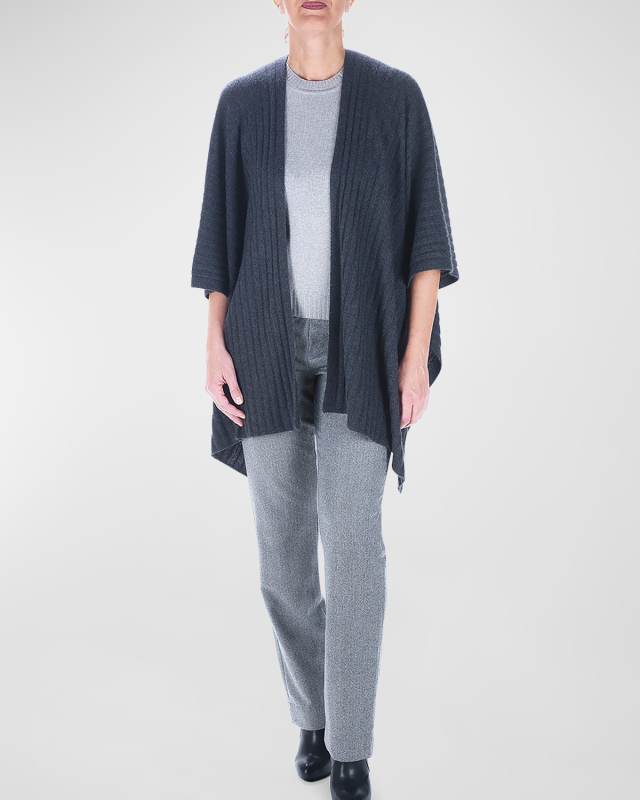Halle Ribbed Cashmere Ruana