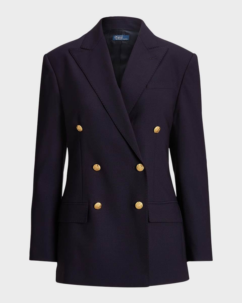 Wool-Blend Double-Breasted Blazer