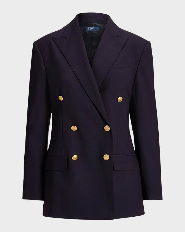 Wool-Blend Double-Breasted Blazer