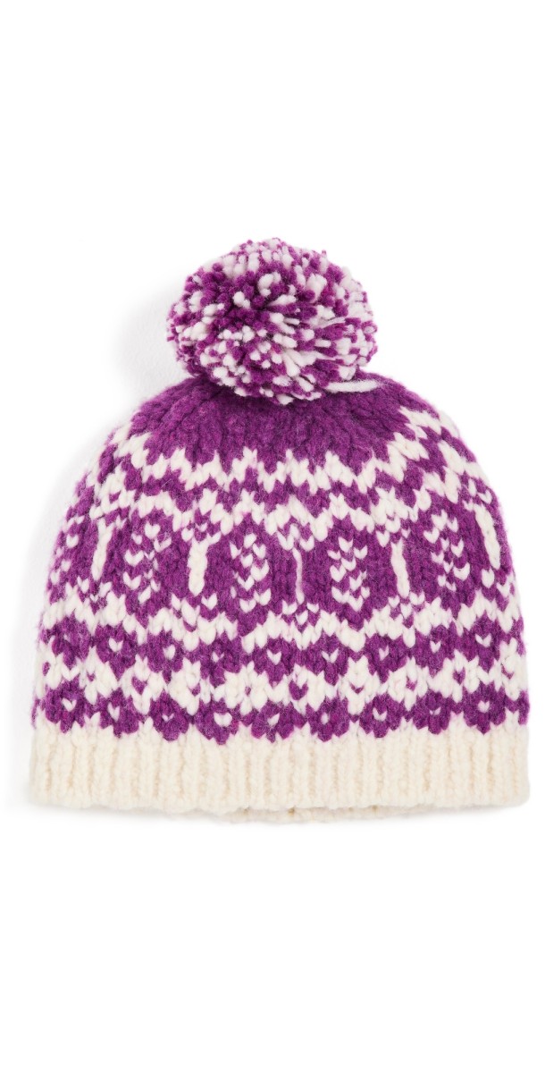 Faherty Valley Fair Isle Beanie 501 Purpl