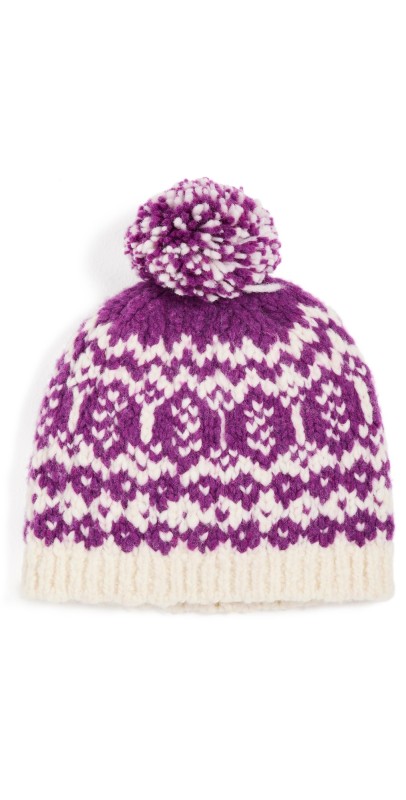 Faherty Valley Fair Isle Beanie 501 Purpl