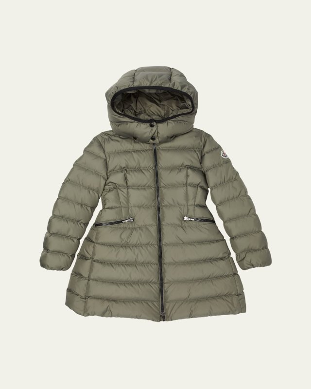 Girl's Charpal Cinched Waist Long Coat, Size 8-