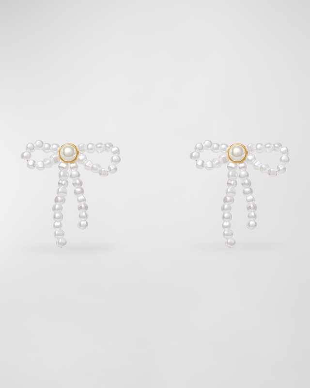 Pearly Bow Stud Earrings