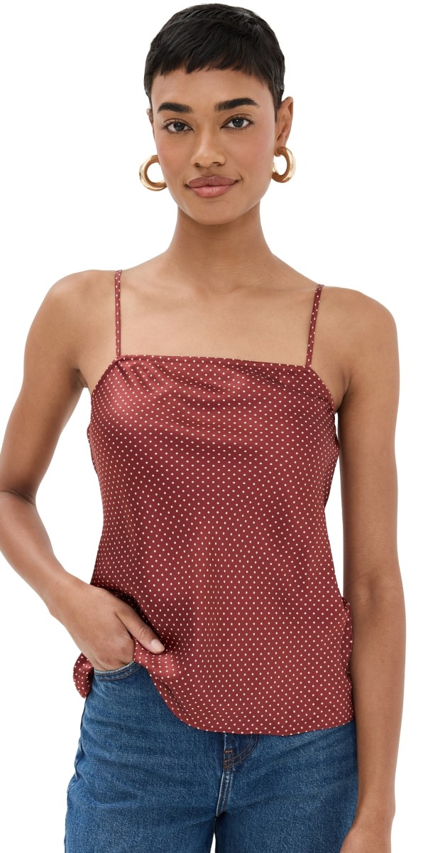 PAIGE Veronique Cami Oxblood/Travertine