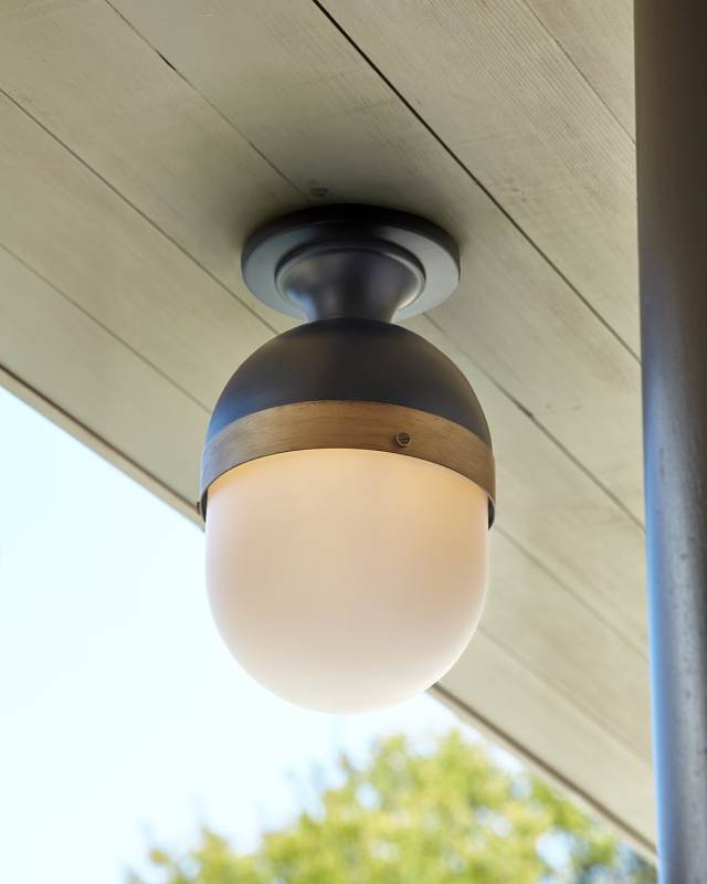 Brian Patrick Flynn Capsule 1 Light Textured Outdoor Semi Flush Mount