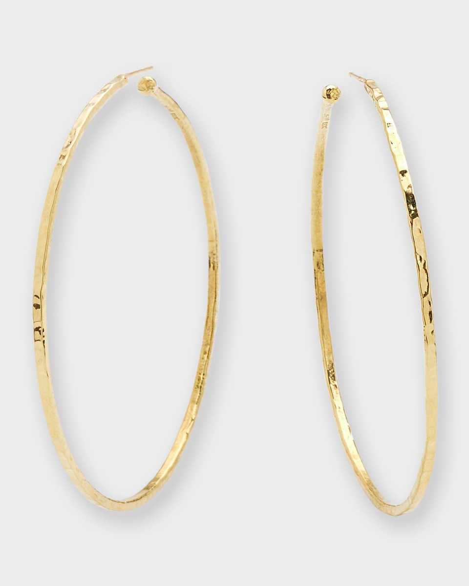 Medium Hammered Bangle Hoop Earrings