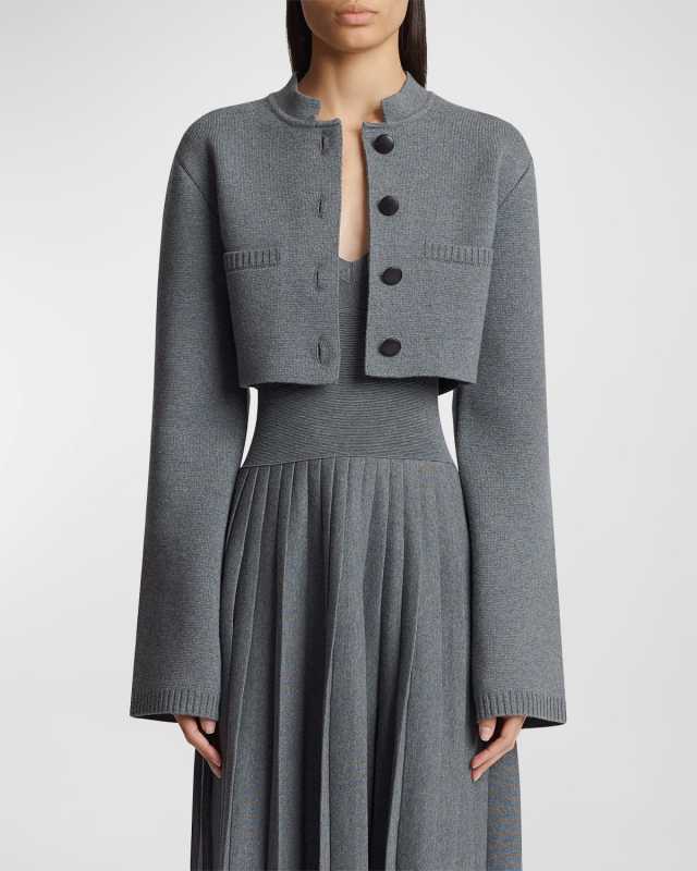 Ello Cropped Wool-Blend Jacket