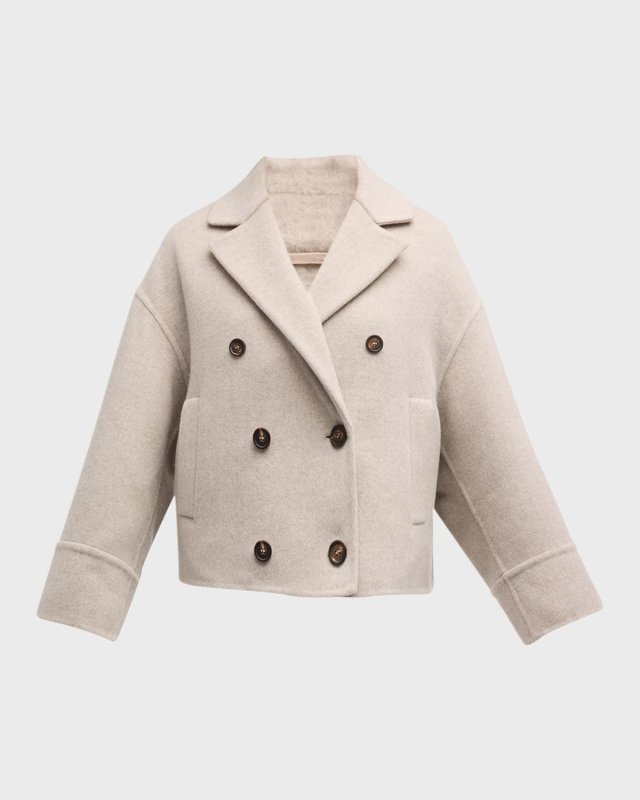 Couture Wool Short Peacoat