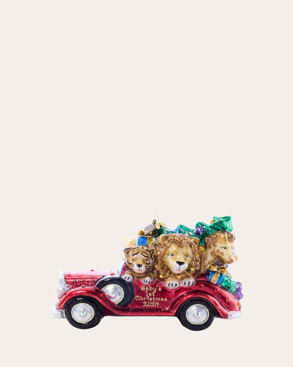 Baby's First Ride Glass Christmas Ornament