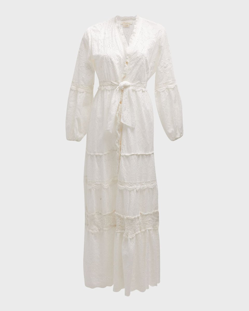 Santorini Embroidered Maxi Shirtdress