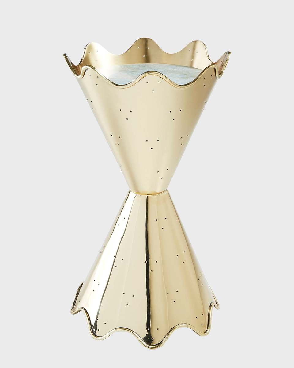 Brass Ripple Accent Table