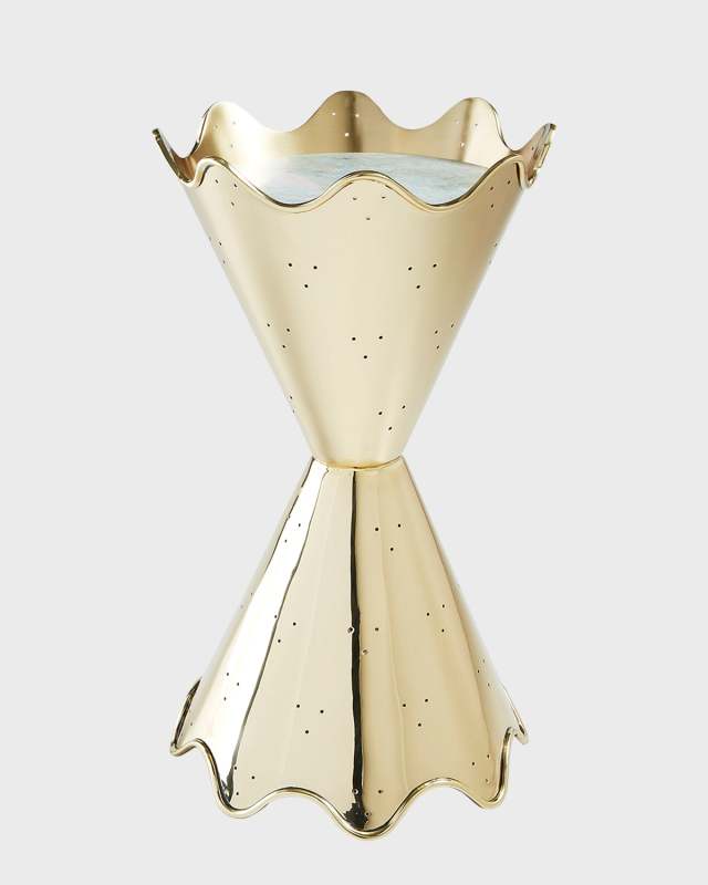 Brass Ripple Accent Table