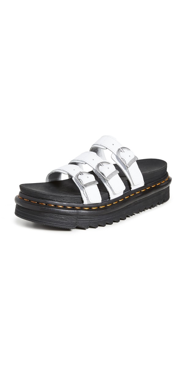 Dr. Martens Blaire Slide Sandals White Hydro