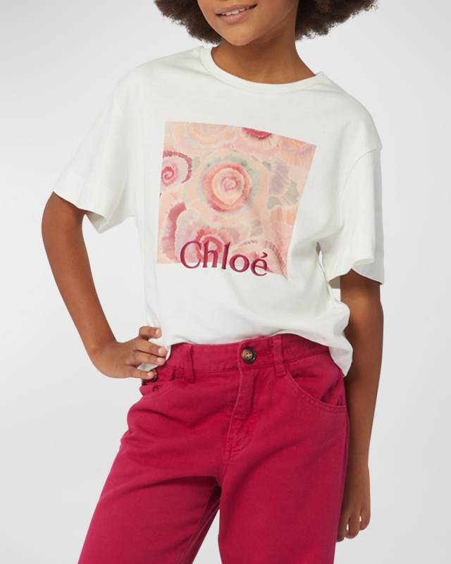 Girl's Embroidered Logo-Print Graphic T-Shirt, Size 8-14