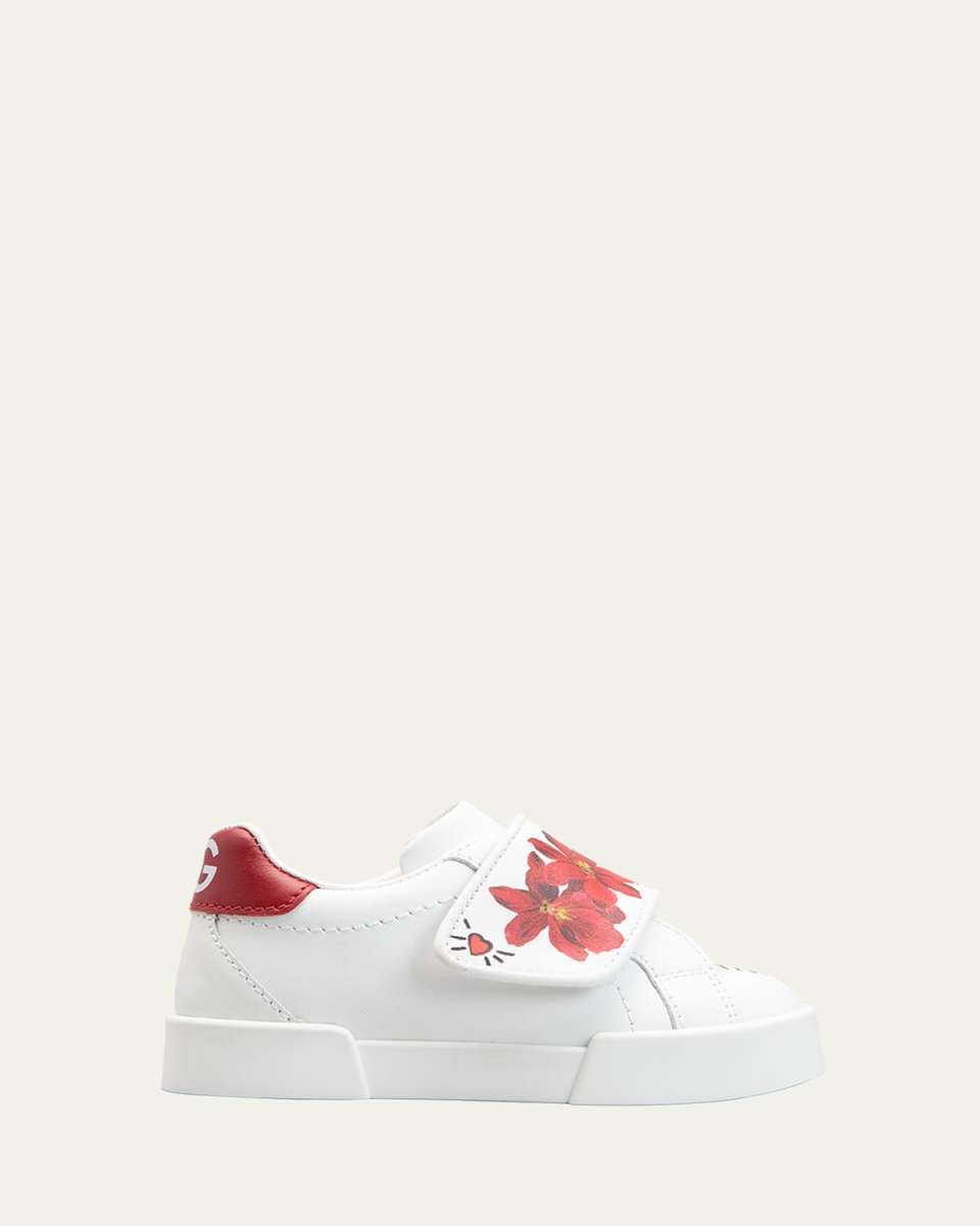 Girl's Portofino Flower Graffiti Logo Low-Top Sneakers, Baby/Toddlers